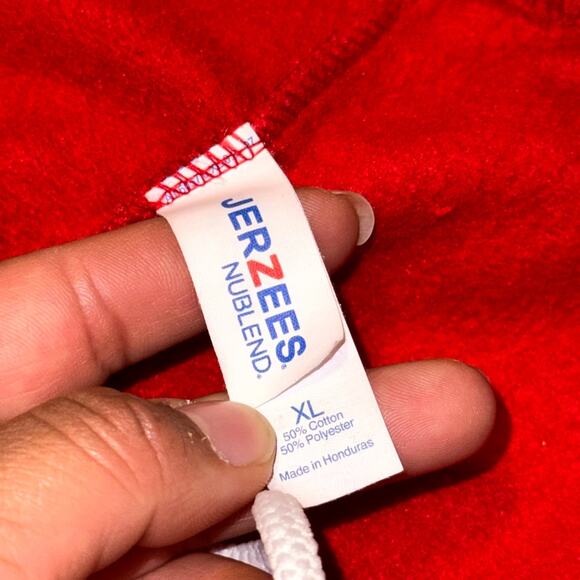 Jerzees Nublend Jogger Sweatpants Adult XL Red Fleece Cotton Thick-fil-A Logo - Picture 4 of 7